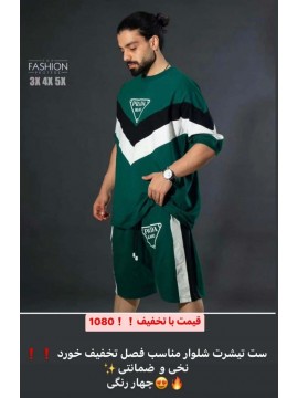 ست تیشرت شلوارک سایز بزرگ کد 2893